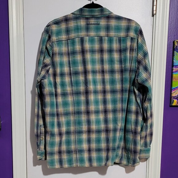 DULUTH TRADING COZY WOMEN'S BLUE YELLOW COTTON PLAID FLANNEL EUC 2X XXL - Picture 3 of 8